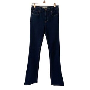 Zara Dark Wash High Rise Stretch Flare Leg Jeans 4